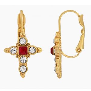 Crystal Delicate Cross Earring
