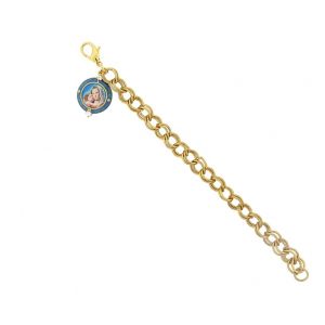 Madonna and Child Blue Link Bracelet