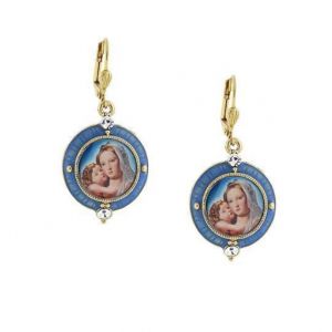 Madonna and Child Blue Earrings