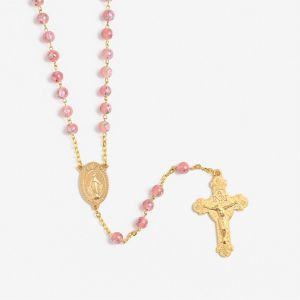 Rose Glass Pearl Rosary