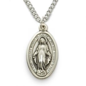 868 Sterling Silver Miraculous Medal Necklace